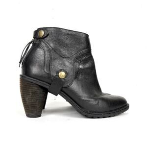 Schuler & Sons Philadelphia Womens Ankle Booties Back Zip Black Round Heel 8